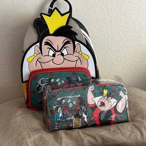 Loungefly queen of hearts backpack and matching wallet